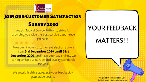 Join Our Customers Satisfaction Survey 2020 Medical Device Authority Mda